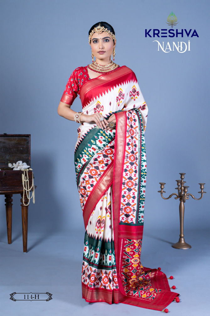 Nandi By Kreshva Pv Silk Printed Saree Wholesale Shop In Surat